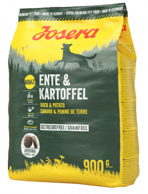 Josera Duck & Potato 900g Cena norādīta par 1 gb. un ir spēkā pasūtot 5 gb.